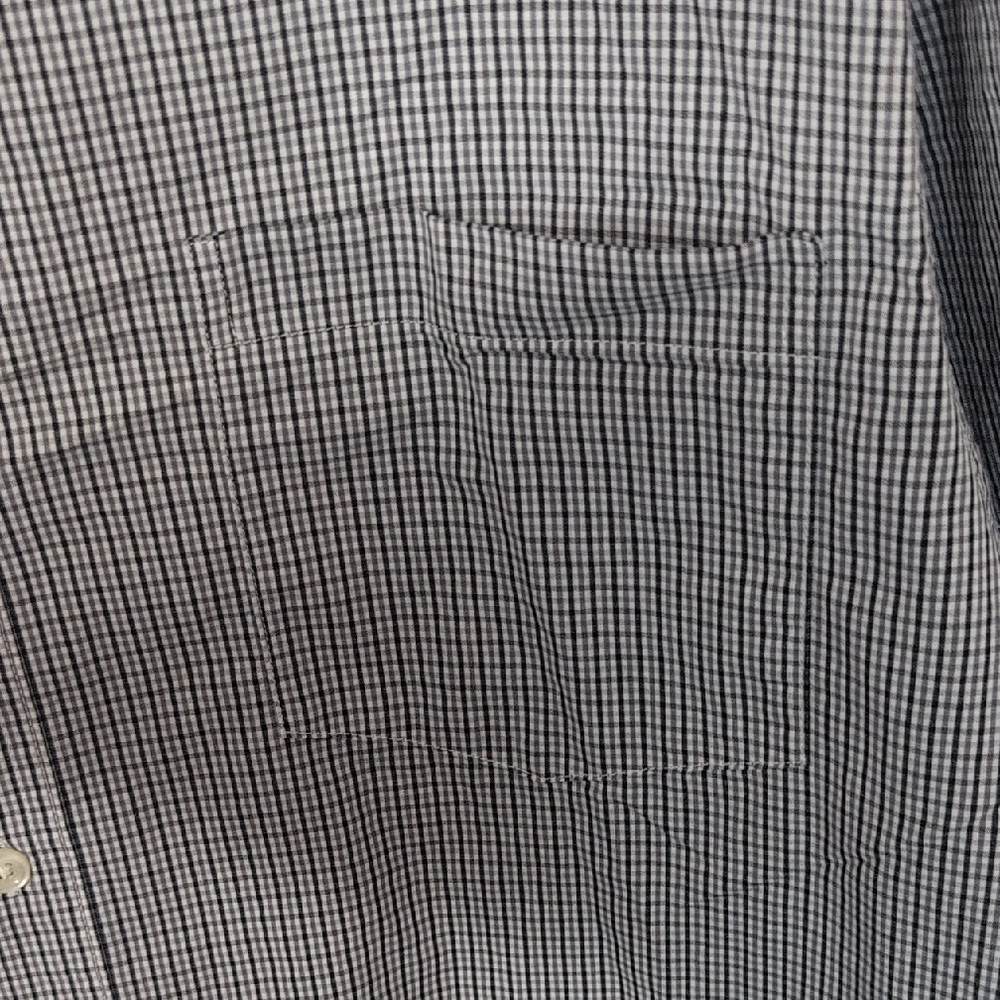 Chaps Gray Checkered Casual Button-Down Shirt - image 7